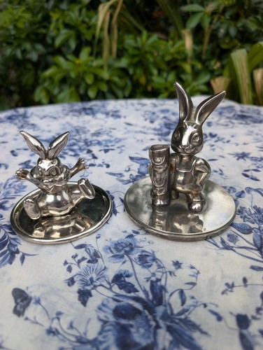Pair vintage rabbit ring - of,