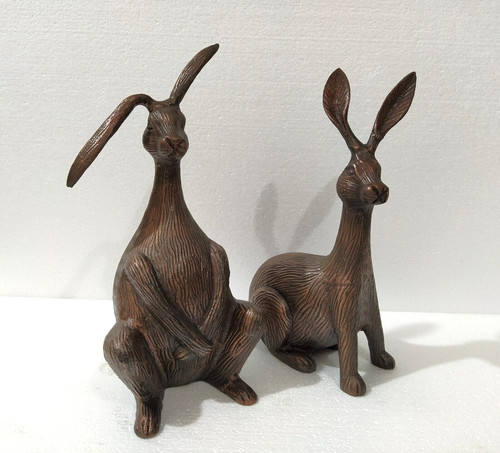 Large rabbit pair metal - rabbit,