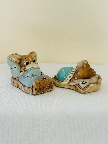 Pair handpainted stoneware - of,