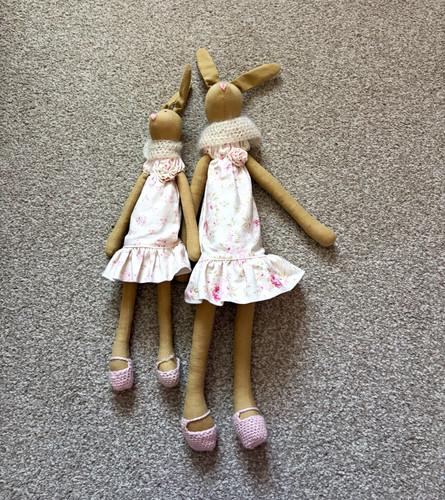 Pair handmade stuffed - pair, bunny
