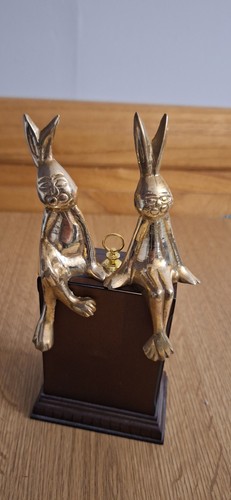 Pair bronze bunny rabbit - pair,