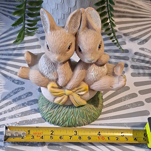 Ceramic rabbit ornament - ceramic,