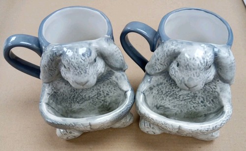 Pair next grey rabbit - pair,