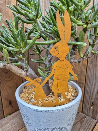 Rustic rabbit pair - rabbit,