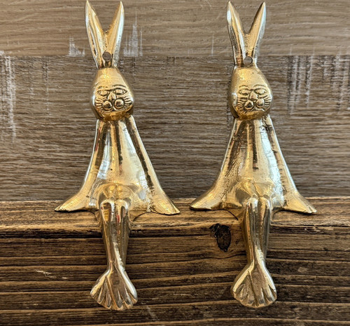 Pair vintage brass sitting - pair,