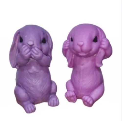 Pair rabbit moulds - pair, silicone