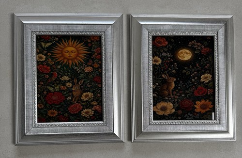 Pair ornate silver - ornate, framed