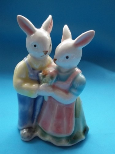 Vintage glazed ceramic rabbit - ceramic,