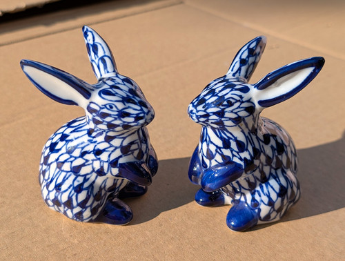 Pair blue white porcelain - pair,