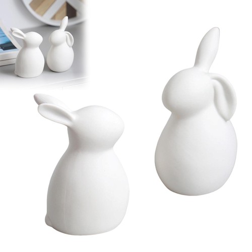 2pc ceramic white rabbit - 2pc,