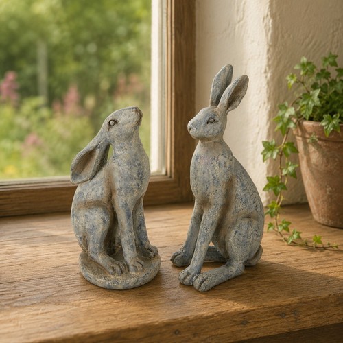 Pair rustic resin - pair, of