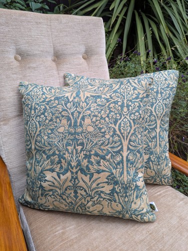 Pair green cushions brer - pair, of