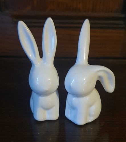 Pair white glazed ceramic - of,