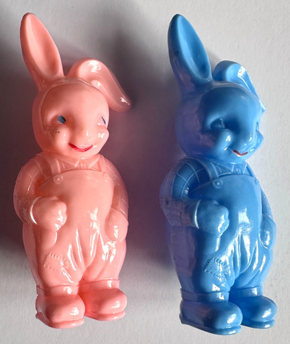 Vintage 1950s rabbit rattles - vintage,