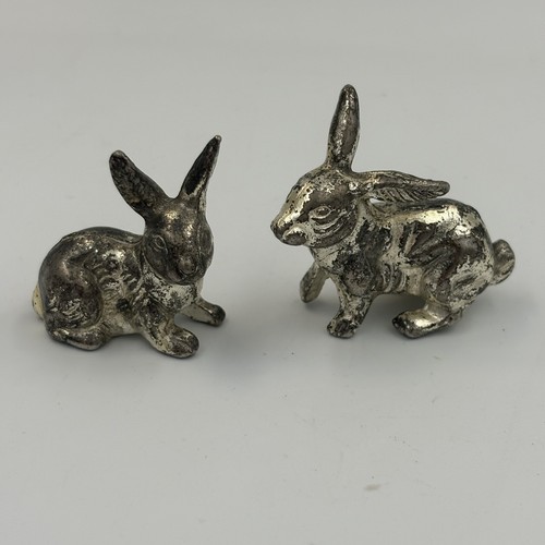 Pair vintage metal rabbit - of,