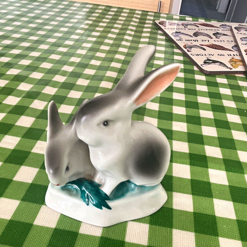 Hollohaza porcelain rabbit - hollohaza,