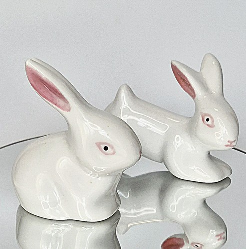 Vintage white ceramic rabbit - vintage,